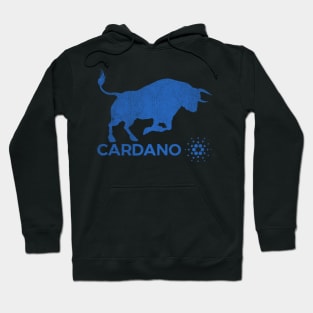 Vintage Bull Market Cardano Coin Crypto Token Cryptocurrency Wallet Cardano HODL Birthday Gift For Men Women Hoodie